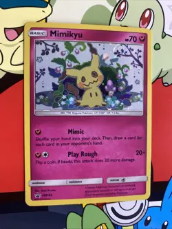 *Cosmic Swirl* Mimikyu Promo SM163 Team Up Blister Pokemon Card Sun & Moon LP/NM - Image 1