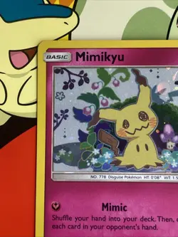 *Cosmic Swirl* Mimikyu Promo SM163 Team Up Blister Pokemon Card Sun & Moon LP/NM - Image 5