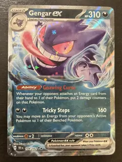 Pokemon TCG Gengar EX Temporal Forces Ultra Rare Card 104/162 Scarlet & Violet - Image 1