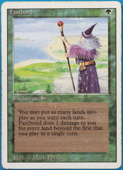 Fastbond Revised HP/DAMAGED (Rare Reserved List MTG Magic Card) (ID# 506151) - Image 1