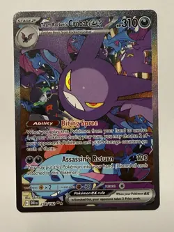 Pokemon TCG Destined Rivals Team Rocket's Crobat EX Card 234/182 NM Condition - Image 1