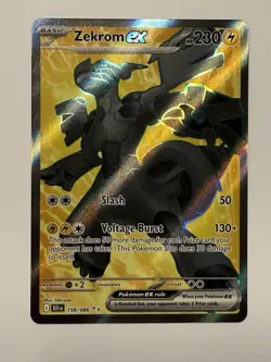 Pokemon Card Zekrom EX 158/086 Black Bolt Full Art Ultra Rare NM - Image 1