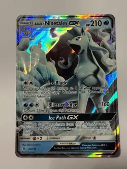 Pokemon Alolan Ninetales GX TCG Card 22/145 Guardians Rising - Image 1