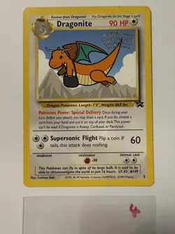 LP! Dragonite #5 Movie Black Star Promo WB Stamp WoTC Rare Pokemon TCG Card - Image 1