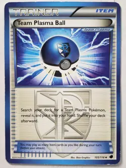Team Plasma Ball 105/116 LP / VLP - Plasma Freeze Pokemon Card $2 Combined Ship - Image 1
