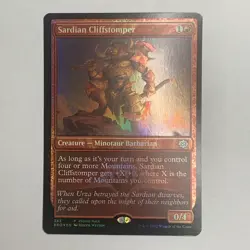 MTG Sardian Cliffstomper 383 Promo Pack: The Brothers' War PPBRO Uncommon Foil - Image 1
