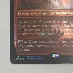 MTG Sardian Cliffstomper 383 Promo Pack: The Brothers' War PPBRO Uncommon Foil - Image 5