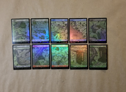 MTG LOTR FOIL Basic Map Land Set of 10 (LP/NM) One of Each Artwork! - Image 1