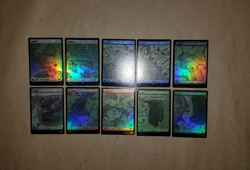 MTG LOTR FOIL Basic Map Land Set of 10 (LP/NM) One of Each Artwork! - Image 2