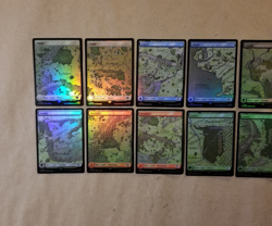 MTG LOTR FOIL Basic Map Land Set of 10 (LP/NM) One of Each Artwork! - Image 3