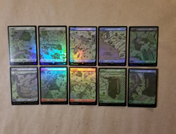 MTG LOTR FOIL Basic Map Land Set of 10 (LP/NM) One of Each Artwork! - Image 4