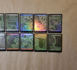 MTG LOTR FOIL Basic Map Land Set of 10 (LP/NM) One of Each Artwork! - Image 5