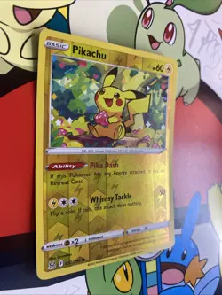 Pikachu 52/196 Lost Origin Reverse Holo Pokemon Card 2022 - Image 2
