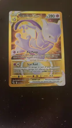 2022 Pokemon Go Mewtwo VStar 86/78 Secret Gold Rare Pokemon Card - Image 1