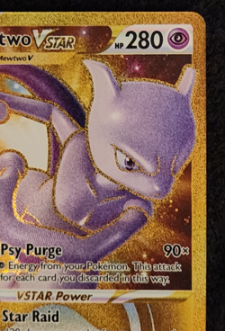 2022 Pokemon GO Mewtwo VSTAR Gold Secret Rare #086/078 EX-NM - Image 3