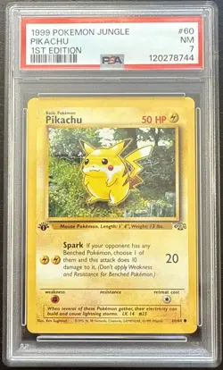1999 Pokemon Jungle Pikachu 60/64 - PSA 7 - 1st Edition - Image 1