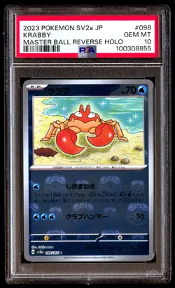 PSA 10 KRABBY 098/165 POKEMON SV2A-POKEMON 151 2023 JAPANESE MASTER BALL REVERSE - Image 1
