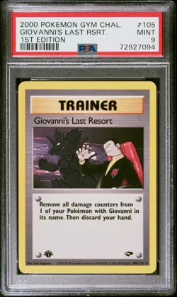 PSA 9 - Giovanni's Last Resort - #105 - 1st Edition Gym Challenge - Pokemon Card - Image 1