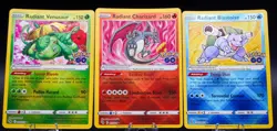 Radiant Charizard, Radiant Venusaur, Radiant Blastoise, Pokemon GO 3 Card SET - Image 1