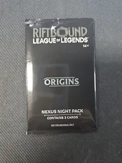 Riftbound Origins Nexus Night Pack Sealed English 3-Card Pack - Image 1