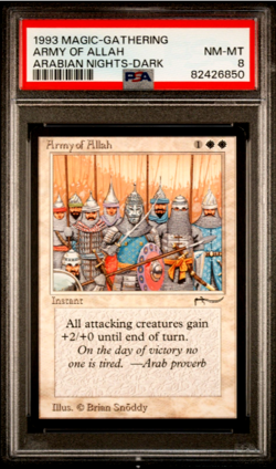 1993 MTG Magic The Gathering Arabian Nights Dark Vintage Army of Allah PSA 8 - Image 1