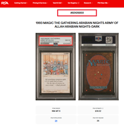 1993 MTG Magic The Gathering Arabian Nights Dark Vintage Army of Allah PSA 8 - Image 3