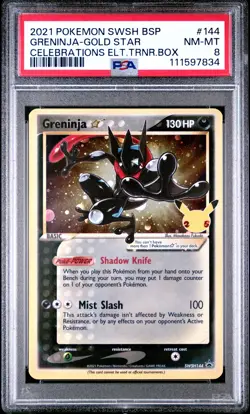 2021 POKEMON SWSH BLACK STAR PROMO #144 GRENINJA-GOLD STAR PSA 8 - Image 1