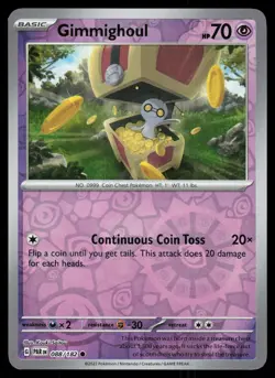 Gimmighoul 088/182 Reverse Holo Pokemon Paradox Rift LP - Image 1