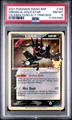 2021 POKEMON SWSH BLACK STAR PROMO #144 GRENINJA-GOLD STAR PSA 8 - Image 1