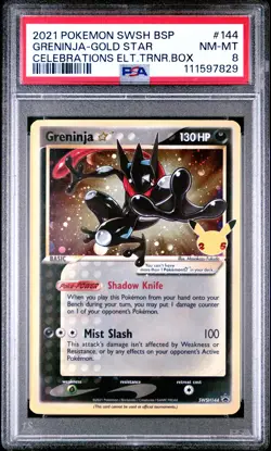 2021 POKEMON SWSH BLACK STAR PROMO #144 GRENINJA-GOLD STAR PSA 8 - Image 1