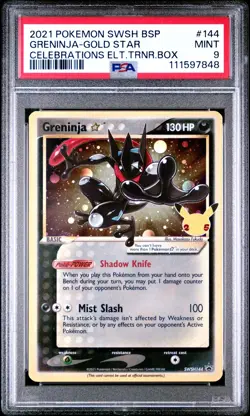 2021 POKEMON SWSH BLACK STAR PROMO #144 GRENINJA-GOLD STAR PSA 9 - Image 1