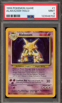 Pokemon Alakazam Base Set Unlimited Holo Rare #1 PSA 9 Mint - Image 1