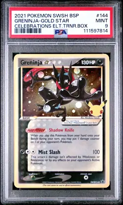 2021 POKEMON SWSH BLACK STAR PROMO #144 GRENINJA-GOLD STAR PSA 9 - Image 1