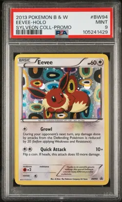 2013 POKEMON BLACK STAR PROMO EEVEE #BW94 HOLO FOIL PSA 9 - Image 1