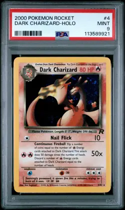 PSA 9 DARK CHARIZARD 4 ROCKET HOLO UNLIMITED HOLO POKEMON MINT - Image 1