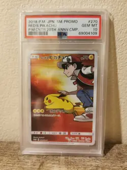 PSA 10 Red's Pikachu 270/SM-P Pokemon SM Promo 20th Anniversary Japanese 2018 - Image 1
