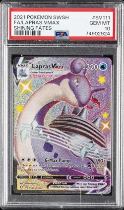 2021 POKEMON SWORD & SHIELD SHINING FATES #SV111 FULL ART/LAPRAS VMAX PSA 10 - Image 1