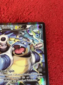 Blastoise EX XY122 XY Holo Pokemon Card Played - Image 2