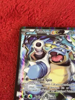Blastoise EX XY122 XY Holo Pokemon Card Played - Image 3