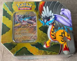 New & Sealed Pokemon TCG Box Tin '24 Paradox Destinies Raging Bolt ex 5 card pks - Image 1