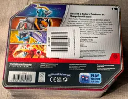 New & Sealed Pokemon TCG Box Tin '24 Paradox Destinies Raging Bolt ex 5 card pks - Image 2
