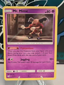 Pokemon Mr. Mime #11/18 Detective Pikachu Holo Rare Movie Card TCG LP+ - Image 1