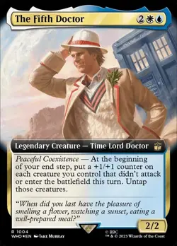 The Fifth Doctor: MtG Magic Commander Doctor Who Rare EXTENDED ART FOIL - Image 1