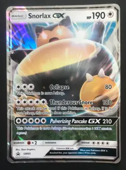 Snorlax GX JUMBO SM05 PROMO Oversized Pokemon Card HOLO ULTRA RARE LP - Image 2