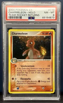 PSA 8 Pokemon Charmeleon Secret Rare Holo ex Team Rocket Returns 110/109 - Image 1