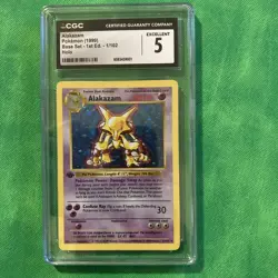 1999 POKEMON BASE SET 1ST EDITION ALAKAZAM CGC 5 - Image 3
