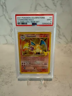 2021 Pokemon Celebrations Charizard Holo PSA 9 Classic Collection #4/102 - Image 1