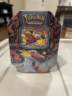 Factory Sealed Pokemon TCG Paldea Partners Tin feat Skeledirge 4 Booster Packs - Image 1