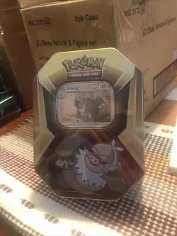 Pokemon TCG Triple Whammy Collector Tin SLAKING 3 Pack Foil sealed booster - Image 1