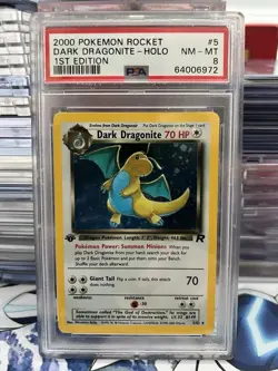 2000 POKEMON ROCKET 1ST EDITION #5 DARK DRAGONITE - HOLO PSA 8 - Image 1